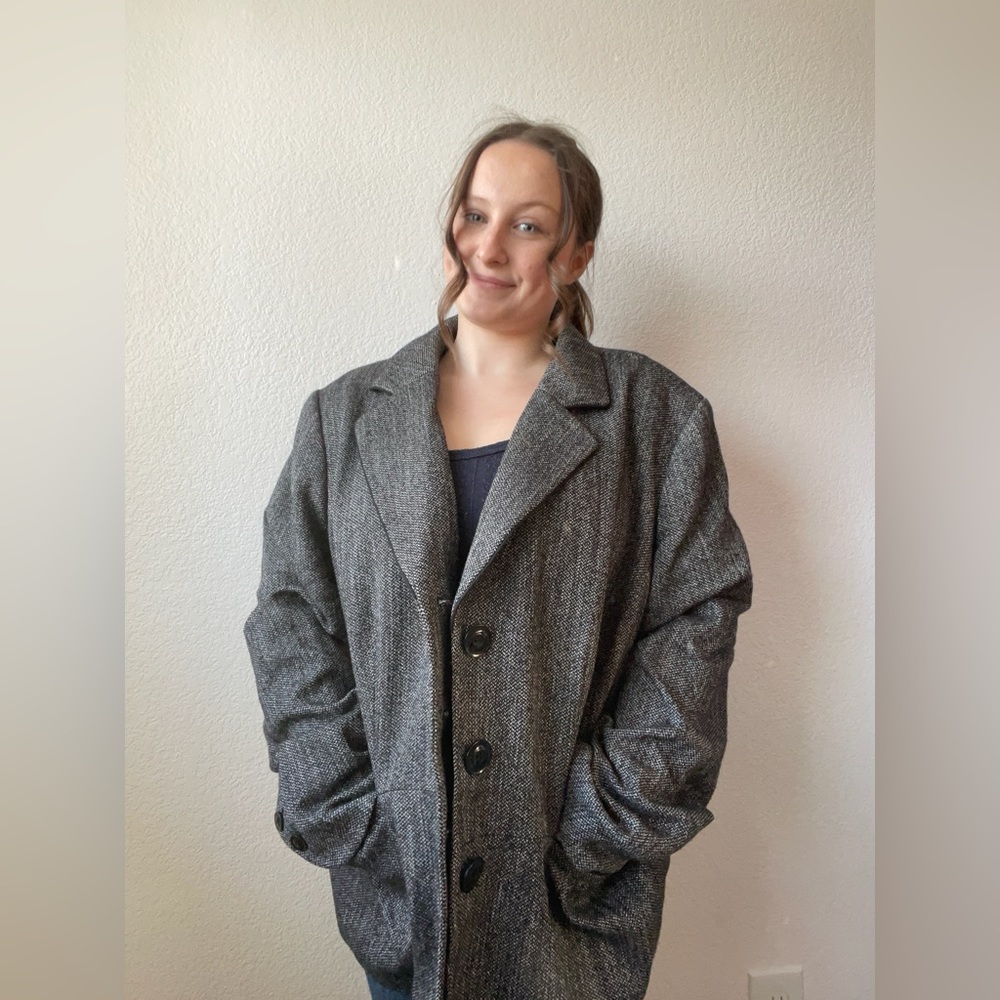 Dark Grey Winter Blazer Coat